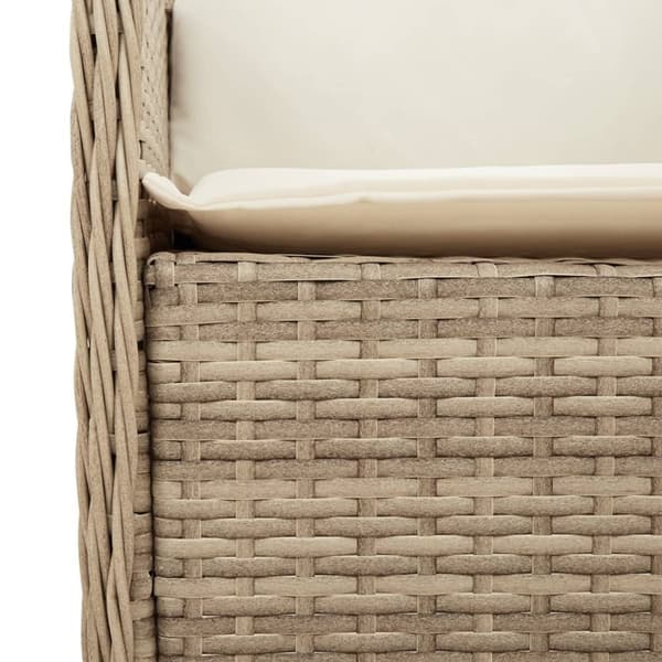 vidaXL havestole med hynder 2 stk. polyrattan beige