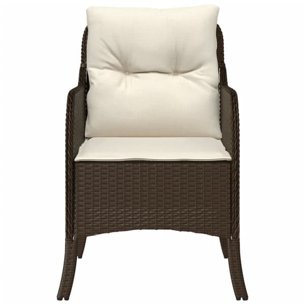 vidaXL havestole med hynder 2 stk. polyrattan brun