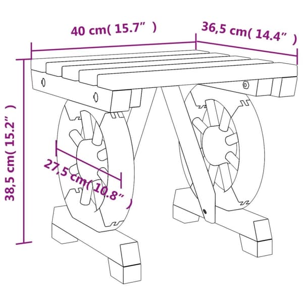 vidaXL Trädgårdsfotpall 40x36,5x38,5 cm massivt granträ