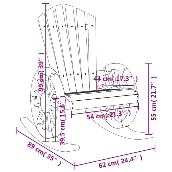 vidaXL Adirondack gyngestoler 2 stk heltre gran