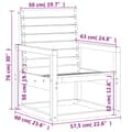 Miniatyrbild 9 av 9: vidaXL Trädgårdsstol vaxbrun 57,5x63x76 cm massiv furu