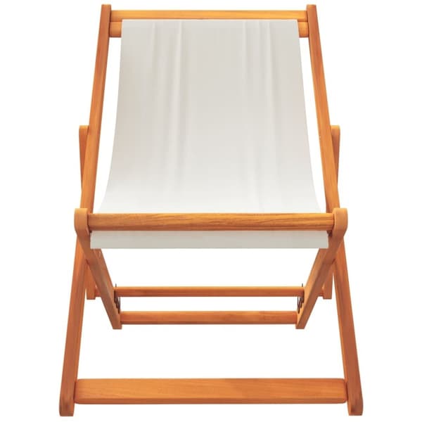 vidaXL strandstole 2 stk. foldbare stof cremehvid