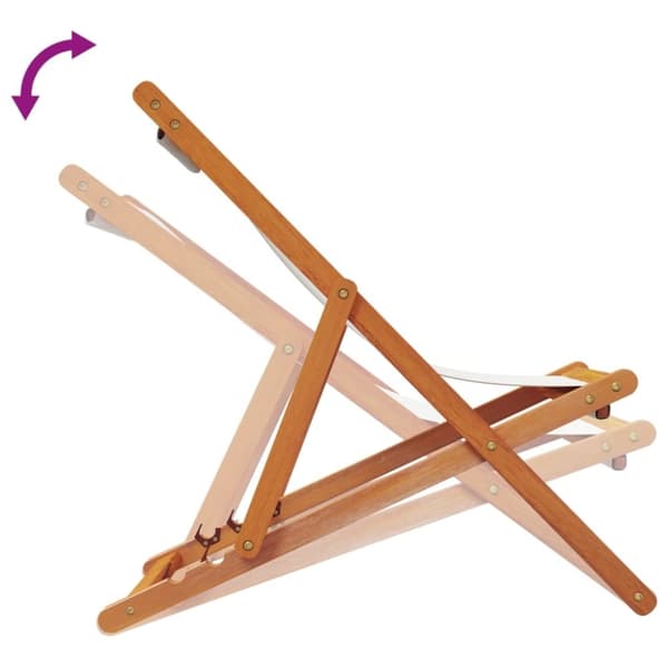 vidaXL strandstole 2 stk. foldbare stof cremehvid