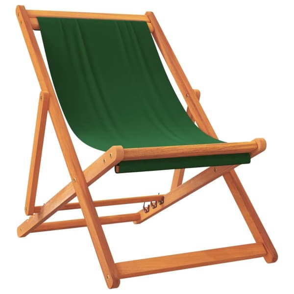 vidaXL Hopfällbara strandstolar 2 st grön tyg