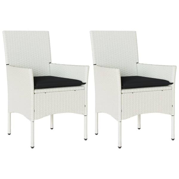 vidaXL havestole med hynder 2 stk. polyrattan hvid