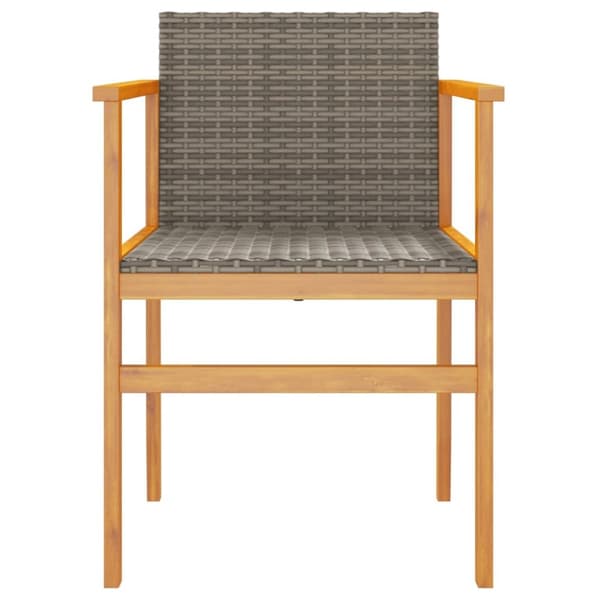 vidaXL havestole 2 stk. polyrattan og massivt træ grå