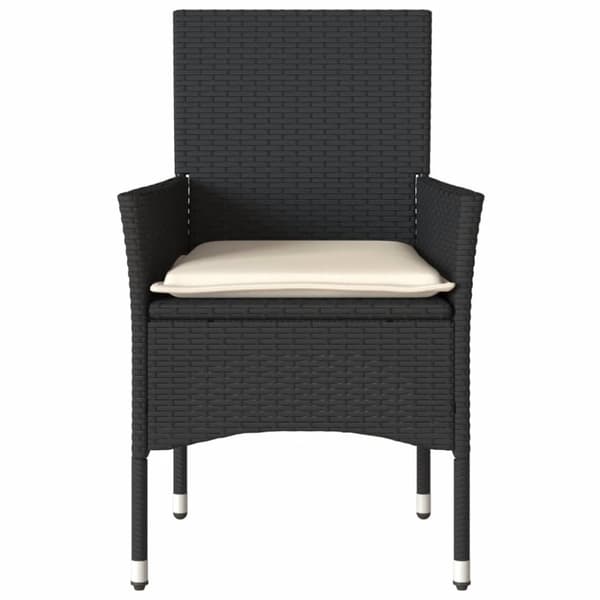 vidaXL havestole med hynder 2 stk. polyrattan sort