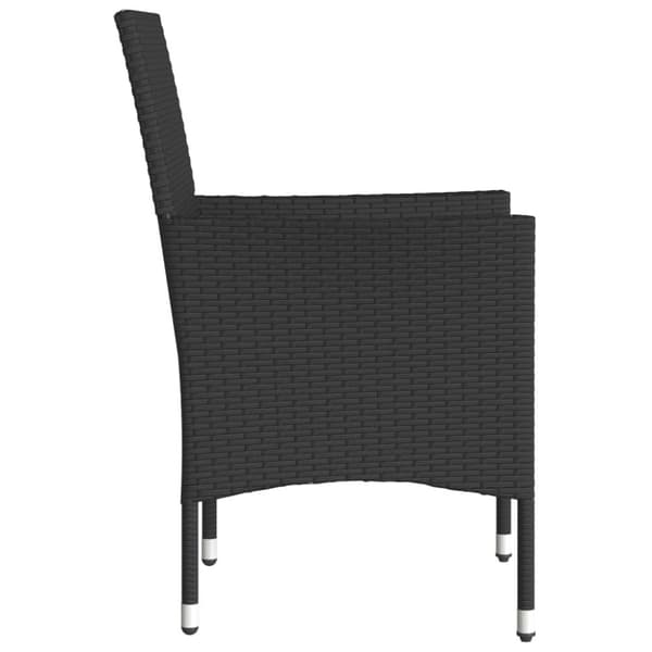 vidaXL havestole med hynder 2 stk. polyrattan sort