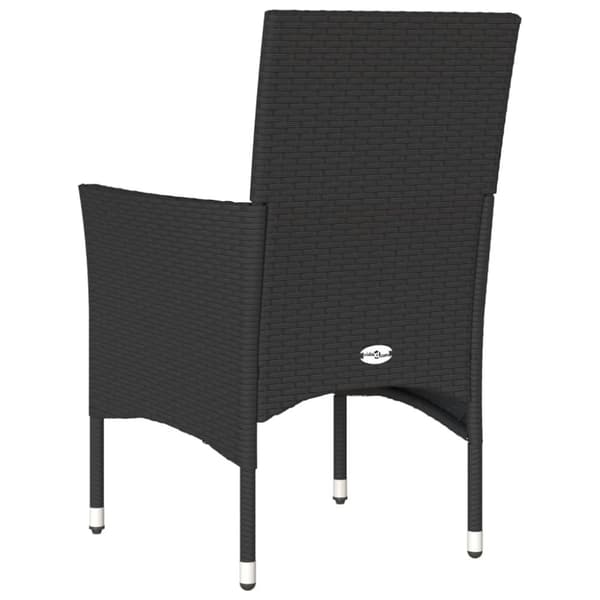 vidaXL havestole med hynder 2 stk. polyrattan sort