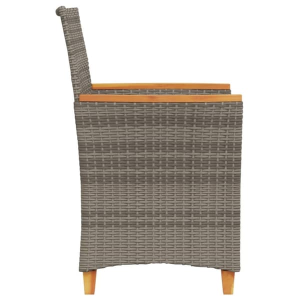 vidaXL havestole 2 stk. med hynder polyrattan og massivt træ grå