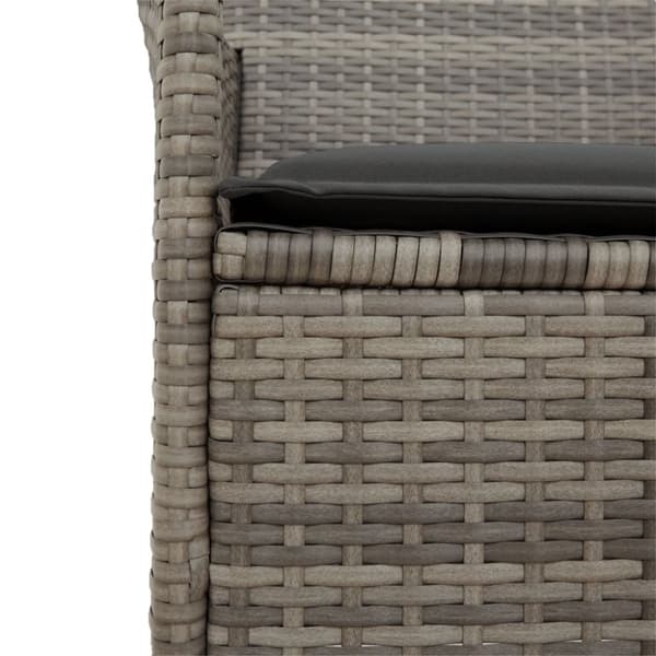 vidaXL havestole 2 stk. med hynder polyrattan og massivt træ grå