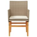 Miniatyrbillede 5 af 10: vidaXL havestole 2 stk. med hynder polyrattan og massivt træ beige