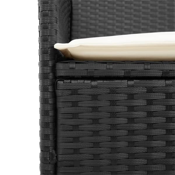 vidaXL havestole 2 stk. med hynder polyrattan og massivt træ sort