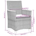 Miniatyrbillede 9 af 10: vidaXL havestole 2 stk. med hynder polyrattan og massivt træ sort