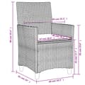 Miniatyrbillede 9 af 10: vidaXL havestole 2 stk. med hynder polyrattan og massivt træ sort