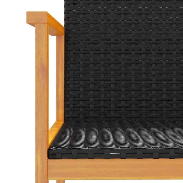 vidaXL Puutarhatuolit 2 kpl musta polyrottinki ja täysi puu