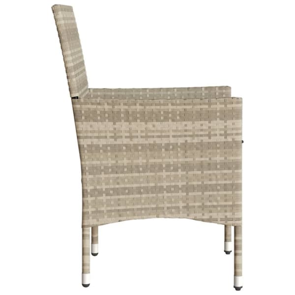 vidaXL havestole 2 stk. med hynder polyrattan lysegrå