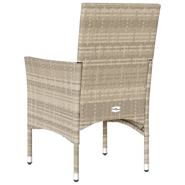 vidaXL havestole 2 stk. med hynder polyrattan lysegrå