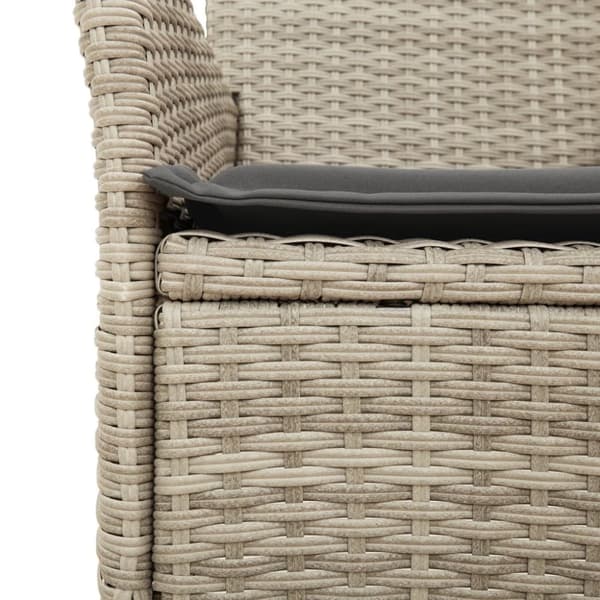 vidaXL havestole 2 stk. med hynder polyrattan lysegrå