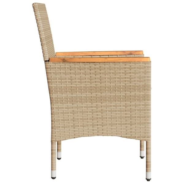 vidaXL Trädgårdsstolar med dynor 2 st beige konstrotting