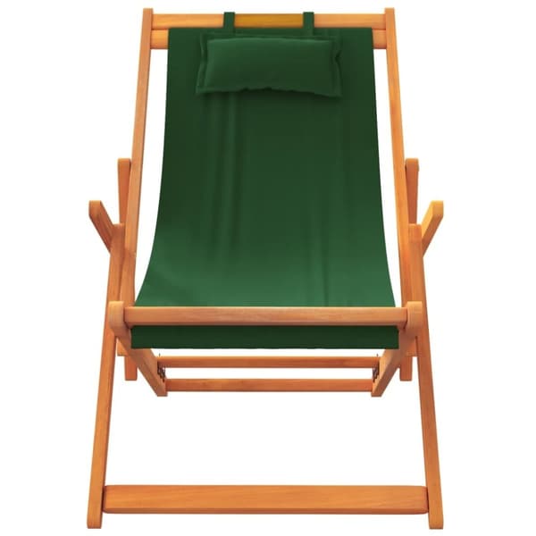 vidaXL Hopfällbara strandstolar 2 st grön tyg