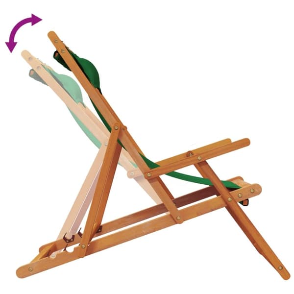 vidaXL foldbare strandstole 2 stk. stof grøn