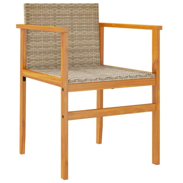 vidaXL Hagestoler 2 stk beige polyrotting og heltre