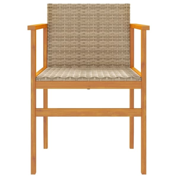 vidaXL Hagestoler 2 stk beige polyrotting og heltre