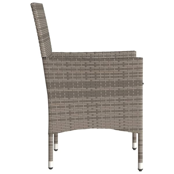 vidaXL havestole med hynder 2 stk. polyrattan grå