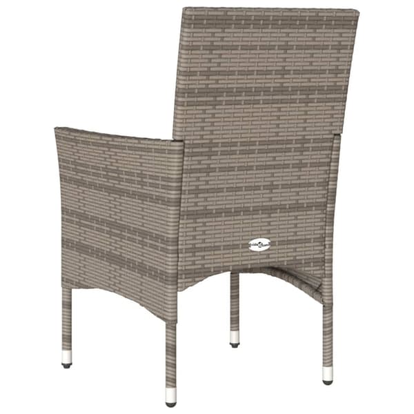 vidaXL havestole med hynder 2 stk. polyrattan grå