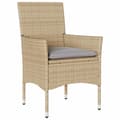 Miniatyrbillede 4 af 10: vidaXL havestole med hynder 2 stk. polyrattan beige