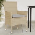 Miniatyrbillede 1 af 10: vidaXL havestole med hynder 2 stk. polyrattan beige