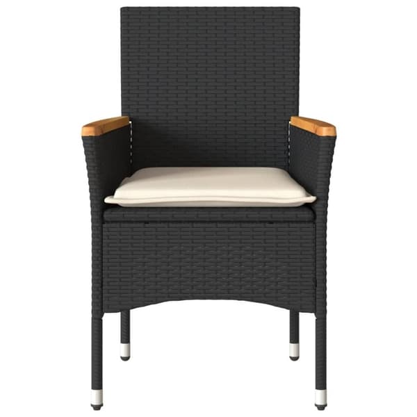 vidaXL havestole med hynder 2 stk. polyrattan sort