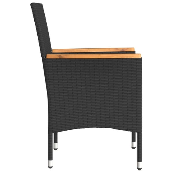 vidaXL havestole med hynder 2 stk. polyrattan sort