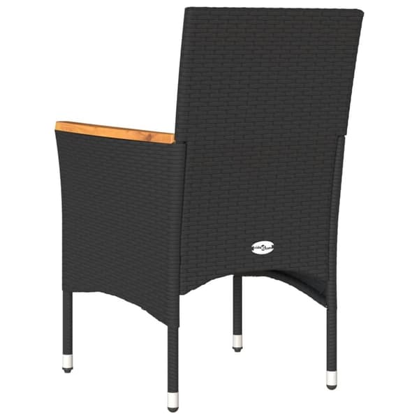 vidaXL havestole med hynder 2 stk. polyrattan sort
