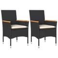Miniatyrbillede 2 af 10: vidaXL havestole med hynder 2 stk. polyrattan sort