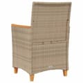 Miniatyrbilde 7 av 10: vidaXL Hagestoler med puter 2 stk beige polyrotting og heltre