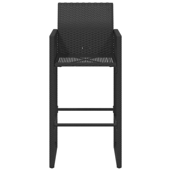 vidaXL udendørs barstole 2 stk. polyrattan sort