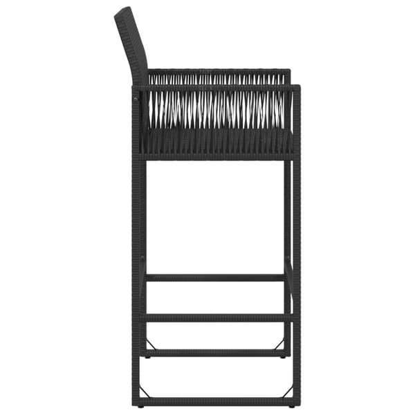 vidaXL udendørs barstole 2 stk. polyrattan sort