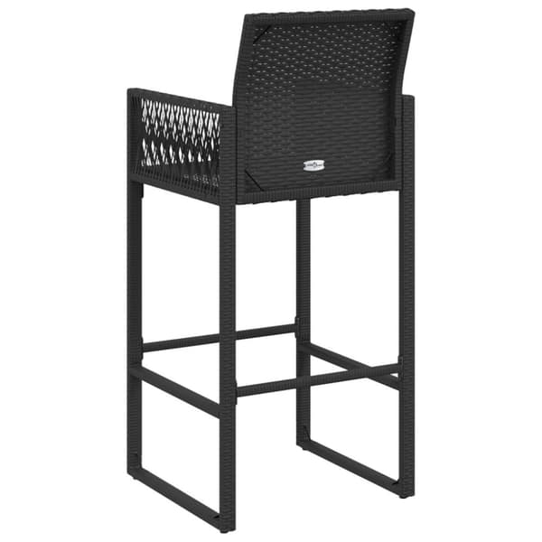 vidaXL udendørs barstole 2 stk. polyrattan sort