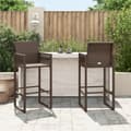 Miniatyrbillede 3 af 11: vidaXL udendørs barstole 2 stk. polyrattan brun