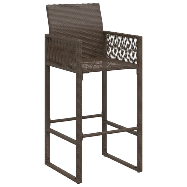 vidaXL udendørs barstole 2 stk. polyrattan brun
