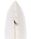 Miniatyrbilde 6 av 10: Hjørne 1-seters Seksjon Off-White Bamboo Polyester Fabric Cushion Armløs Stol Modulær Sofa