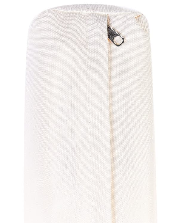 Hjørne 1-seters Seksjon Off-White Bamboo Polyester Fabric Cushion Armløs Stol Modulær Sofa