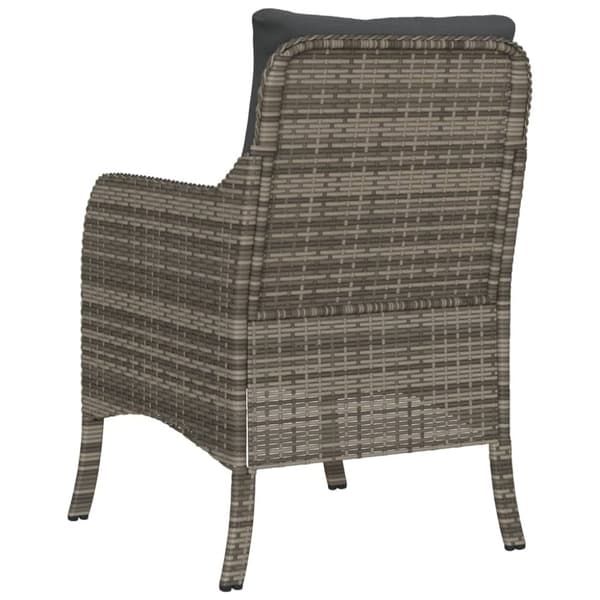 havestole med hynder 2 stk. polyrattan grå
