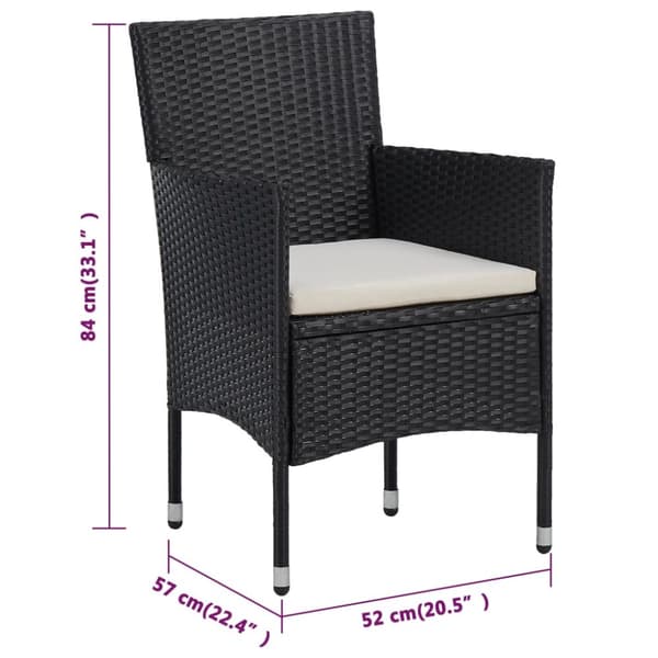 havestole 2 stk. polyrattan sort