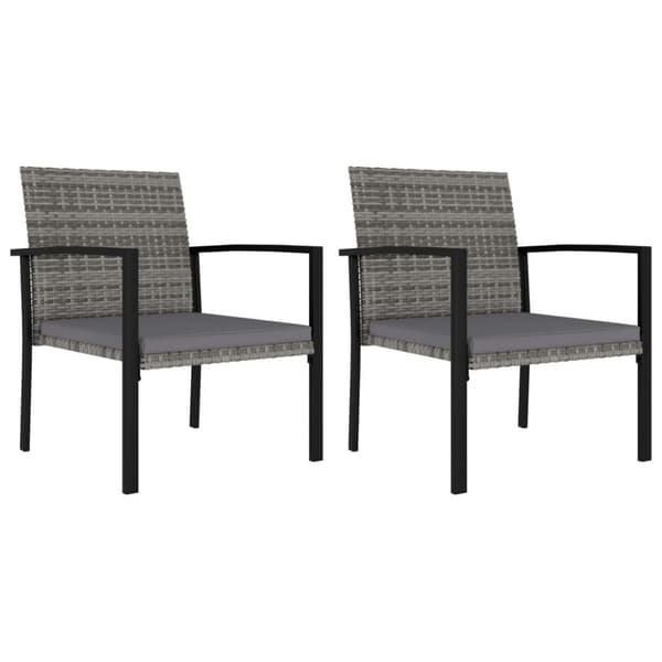havestole 2 stk. polyrattan grå