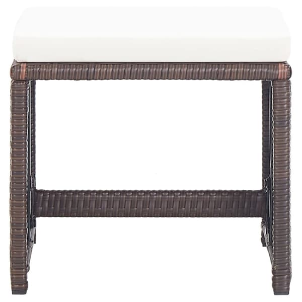 haveskamler 4 stk. med hynder polyrattan brun