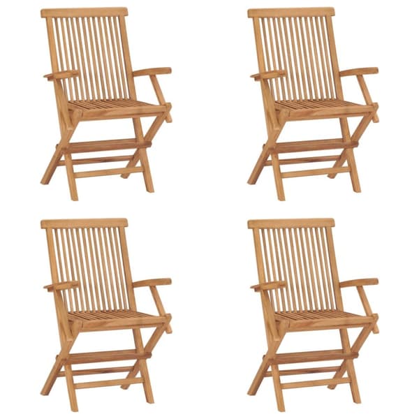 Hopfällbara trädgårdsstolar 4 st massiv teak