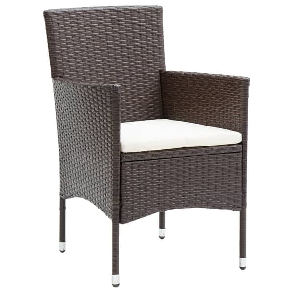 spisebordsstole til haven 4 stk. polyrattan brun
